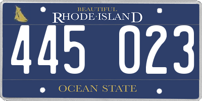 RI license plate 445023