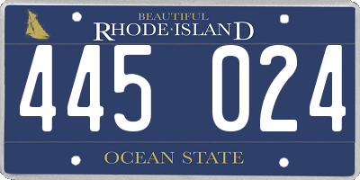 RI license plate 445024