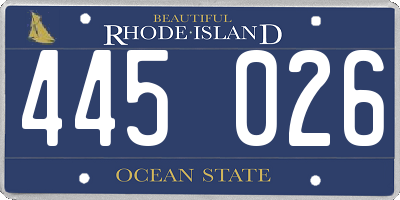 RI license plate 445026