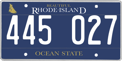 RI license plate 445027