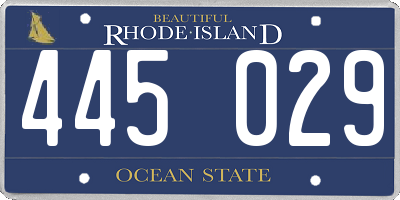 RI license plate 445029