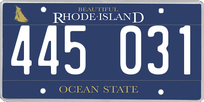 RI license plate 445031