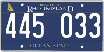 RI license plate 445033
