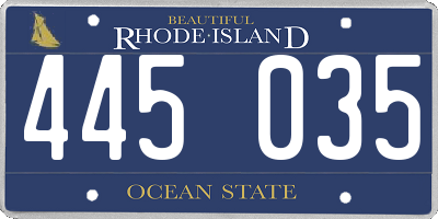 RI license plate 445035