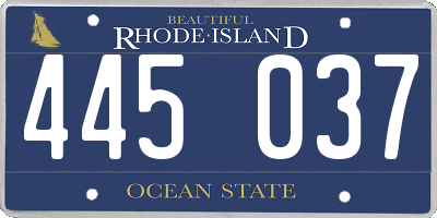 RI license plate 445037
