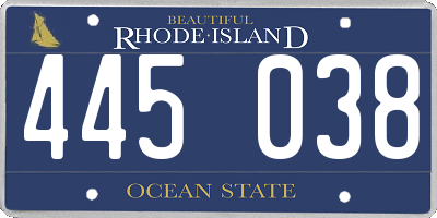 RI license plate 445038