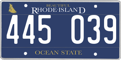 RI license plate 445039