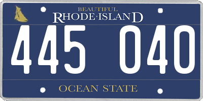 RI license plate 445040