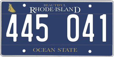 RI license plate 445041