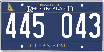 RI license plate 445043