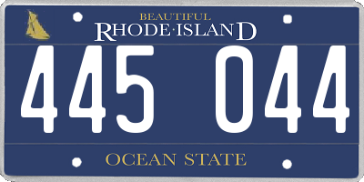 RI license plate 445044