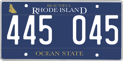 RI license plate 445045