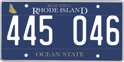 RI license plate 445046