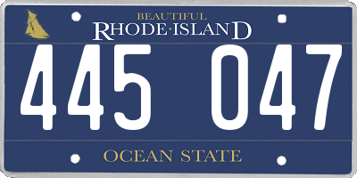 RI license plate 445047