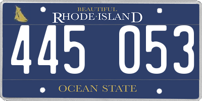 RI license plate 445053