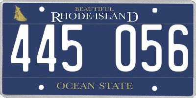 RI license plate 445056