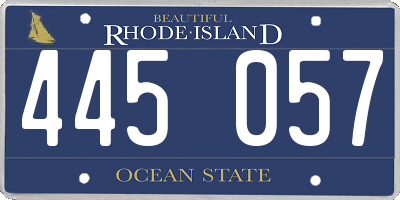 RI license plate 445057