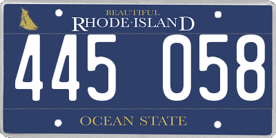 RI license plate 445058