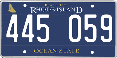 RI license plate 445059