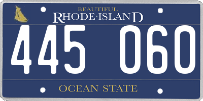 RI license plate 445060