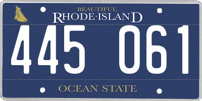 RI license plate 445061