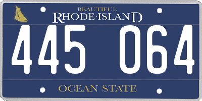 RI license plate 445064