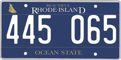 RI license plate 445065
