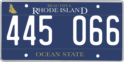 RI license plate 445066