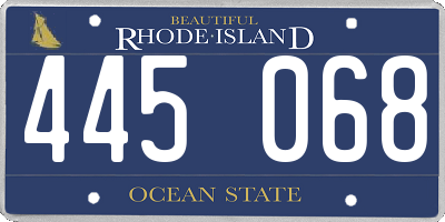 RI license plate 445068