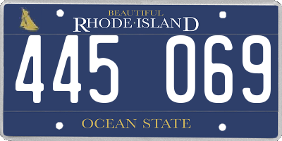 RI license plate 445069