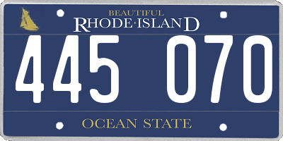RI license plate 445070