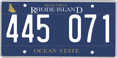 RI license plate 445071