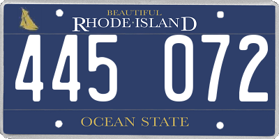 RI license plate 445072