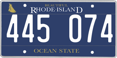RI license plate 445074