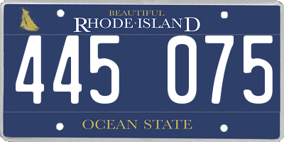 RI license plate 445075
