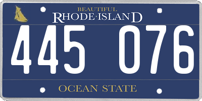 RI license plate 445076