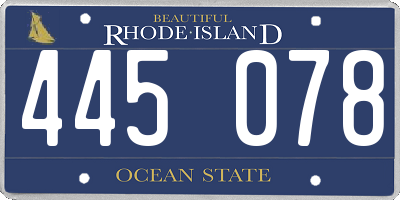 RI license plate 445078