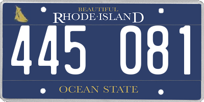 RI license plate 445081