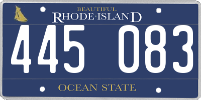 RI license plate 445083