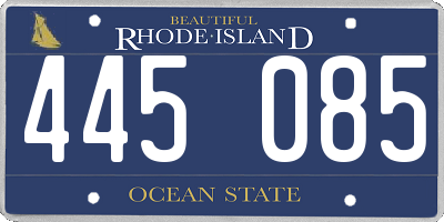 RI license plate 445085