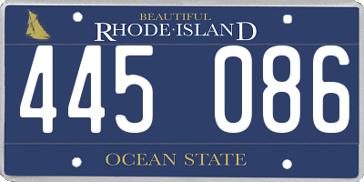 RI license plate 445086