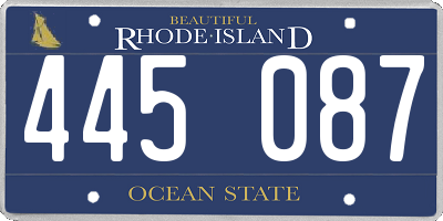 RI license plate 445087