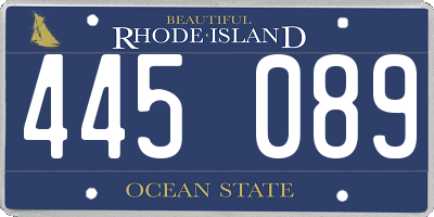 RI license plate 445089