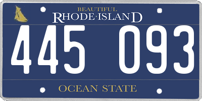 RI license plate 445093