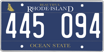RI license plate 445094