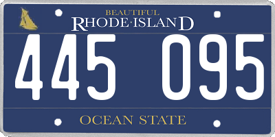 RI license plate 445095