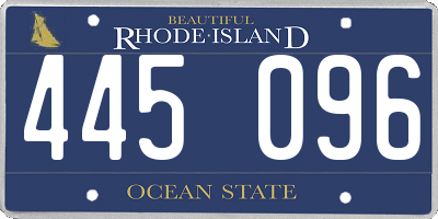 RI license plate 445096
