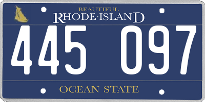 RI license plate 445097