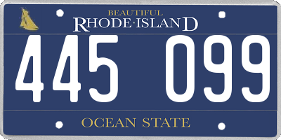 RI license plate 445099
