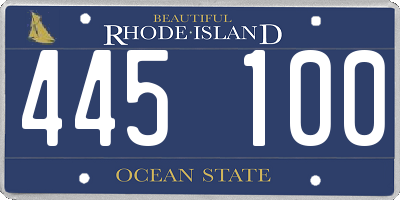 RI license plate 445100